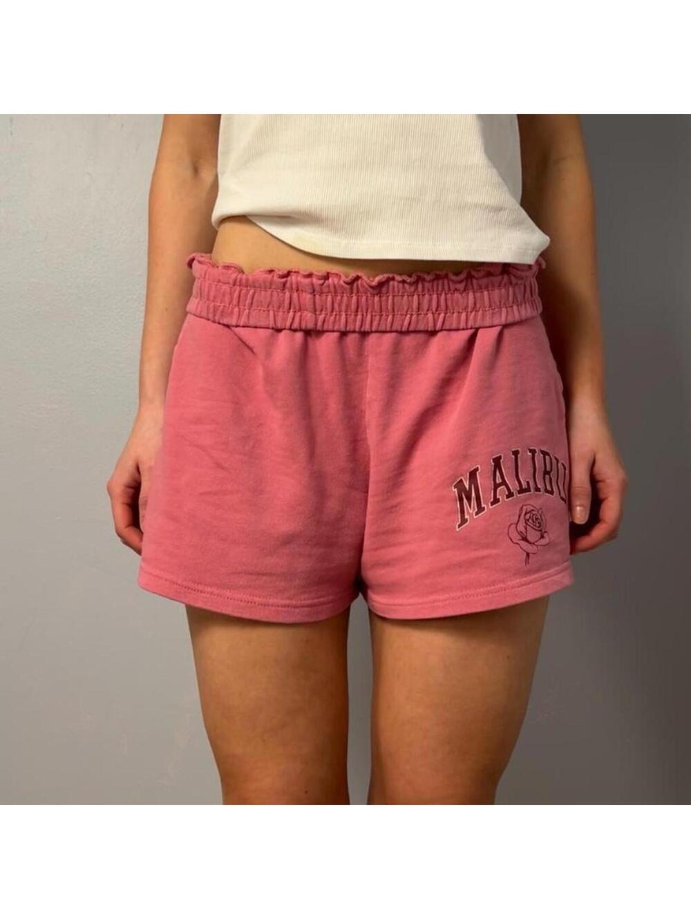 Pink Malibu rose summer shorts